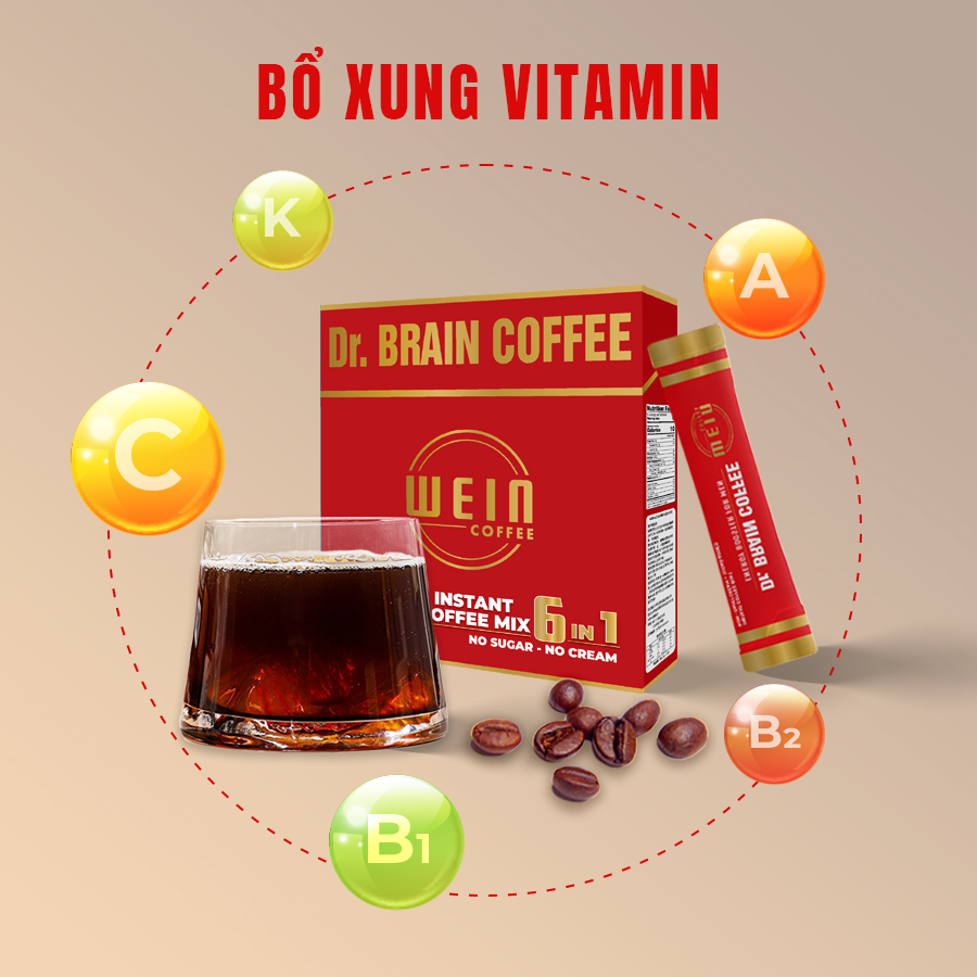 DR. BRAIN COFFEE 6 IN 1 - BOOST BRAIN POWER - CAFÉ ĐEN 6 IN 1 - TĂNG CƯỜNG NĂNG LƯỢNG TRÍ NÃO